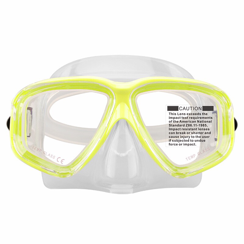 Diving and Snorkeling Anti Fog Mask - Neon Yellow